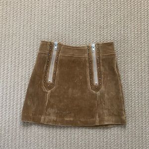 Super cute brown zip up skirt